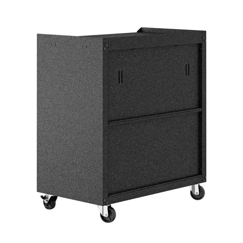 Manhattan Comfort Fortress Set Garage 3 pz Mobile Salvaspazio Armadio e Banco da Lavoro 2.0 Grigio: Deposito con Serratura, Ripiani Regolabili, Ruote