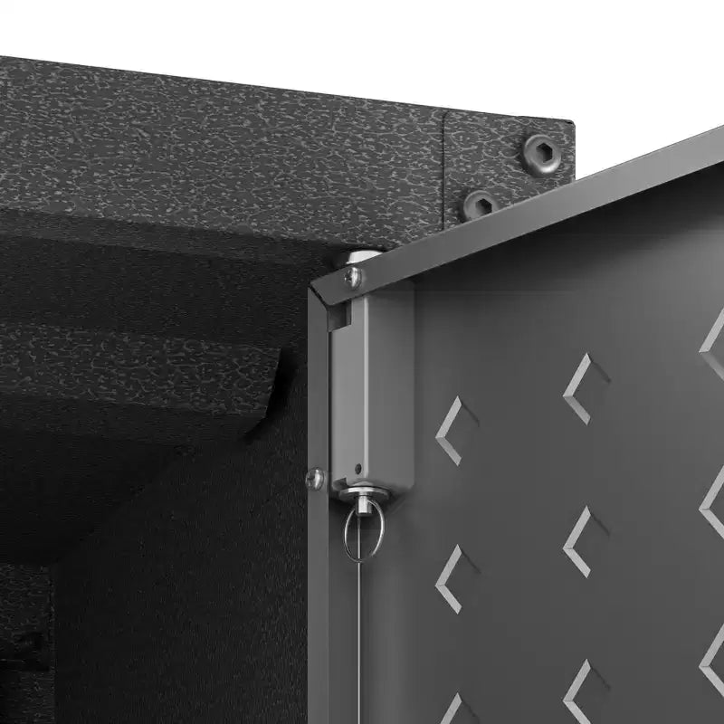 Manhattan Comfort Fortress Set Garage 3 pz Mobile Salvaspazio Armadio e Banco da Lavoro 2.0 Grigio: Deposito con Serratura, Ripiani Regolabili, Ruote