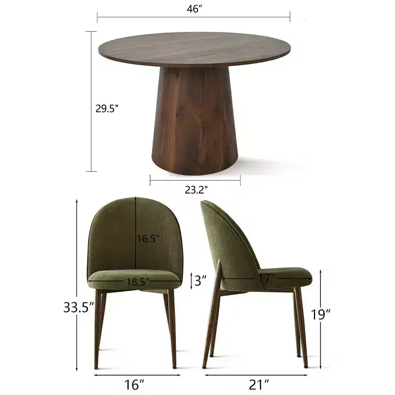 Set da pranzo rotondo di 5 pezzi – Tavolo e 4 sedie