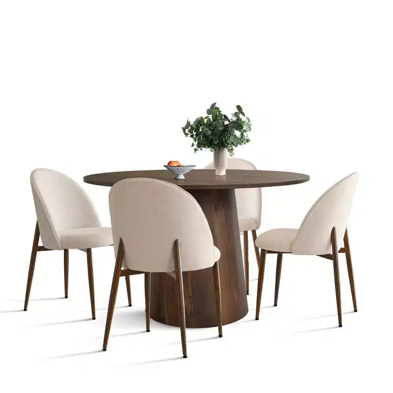 Set da pranzo rotondo di 5 pezzi – Tavolo e 4 sedie