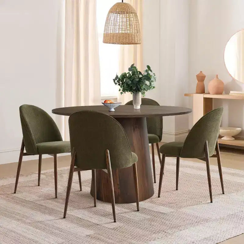 Set da pranzo rotondo di 5 pezzi – Tavolo e 4 sedie