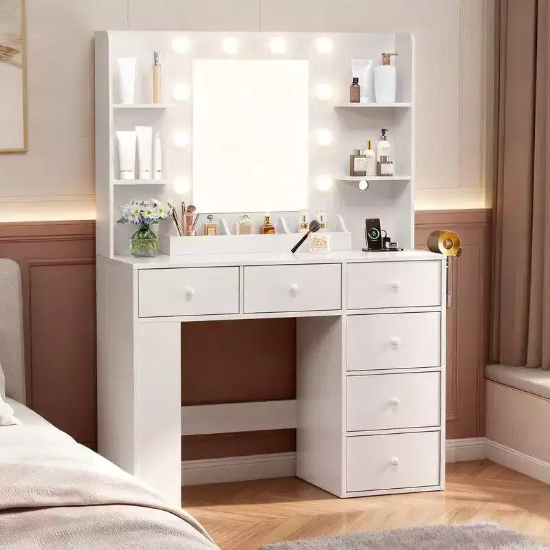 Comodino impiallacciato in truciolato bianco