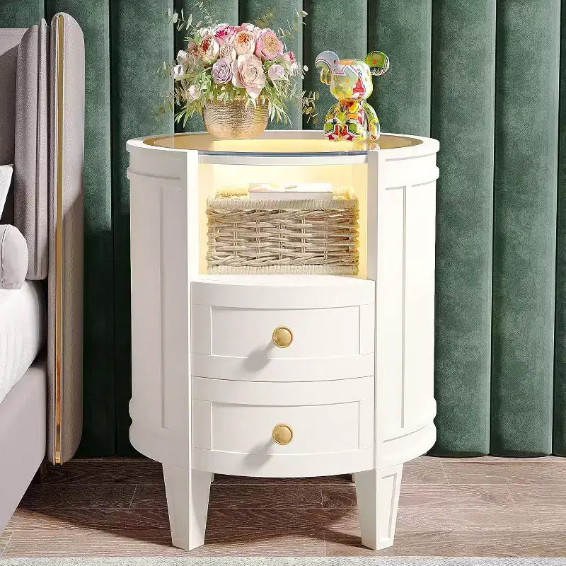 Comodino Ovale – Comodino Moderno con Spazio Contenitore