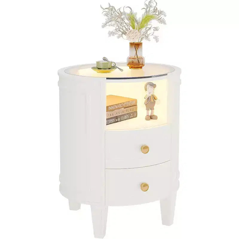 Comodino Ovale – Comodino Moderno con Spazio Contenitore