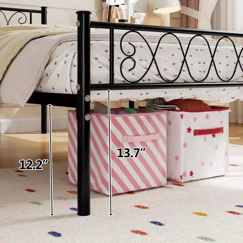 Struttura letto a piattaforma Twin XL nera
