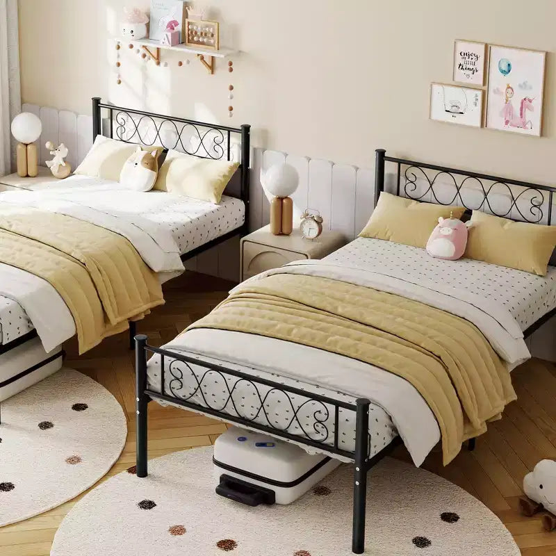Struttura letto a piattaforma Twin XL nera