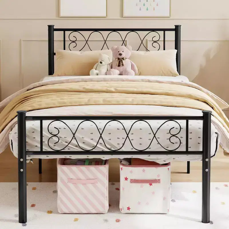 Struttura letto a piattaforma Twin XL nera