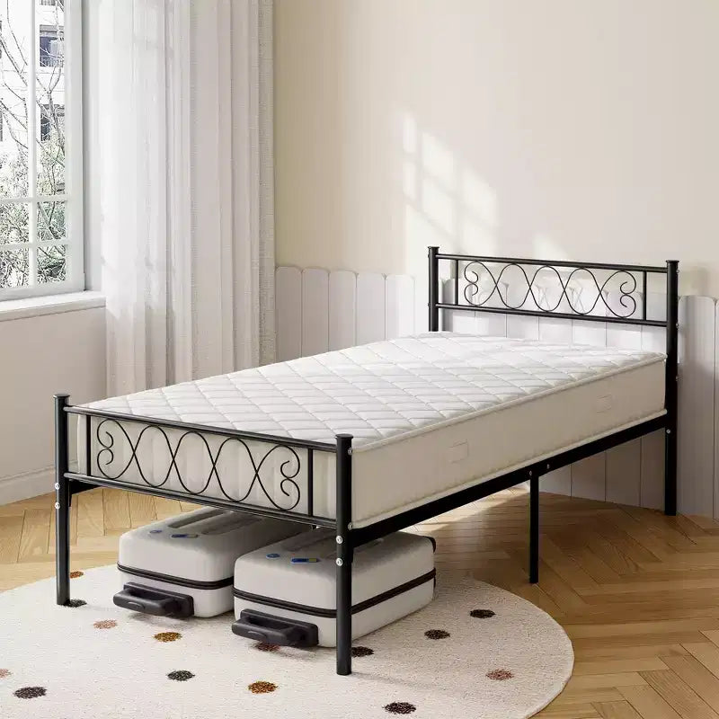 Struttura letto a piattaforma Twin XL nera