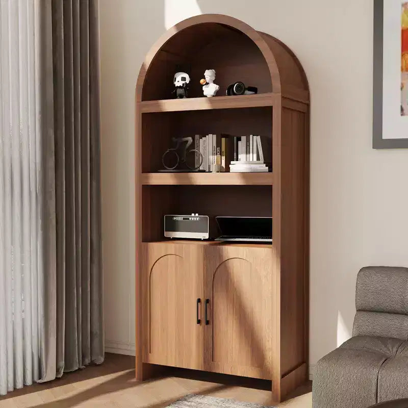 Mobile libreria a colonna da 180 cm con ante a listelli
