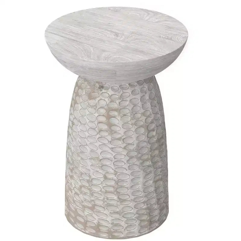 Tavolino alto in legno massello di mango, larghezza 40 cm