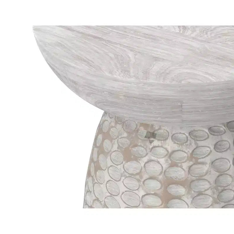 Tavolino alto in legno massello di mango, larghezza 40 cm