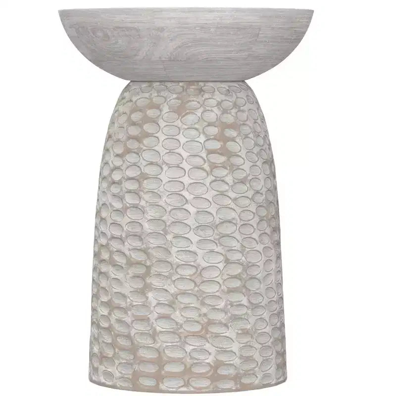 Tavolino alto in legno massello di mango, larghezza 40 cm