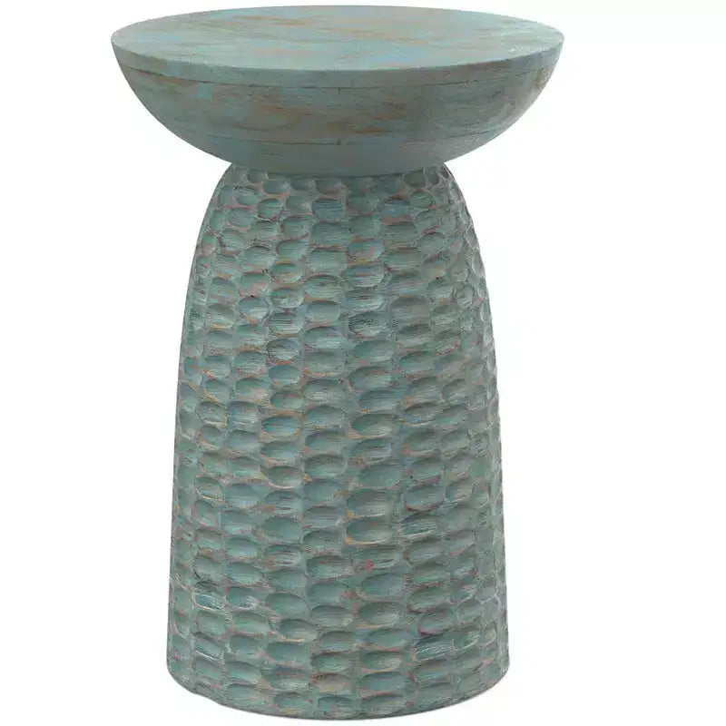 Tavolino alto in legno massello di mango, larghezza 40 cm