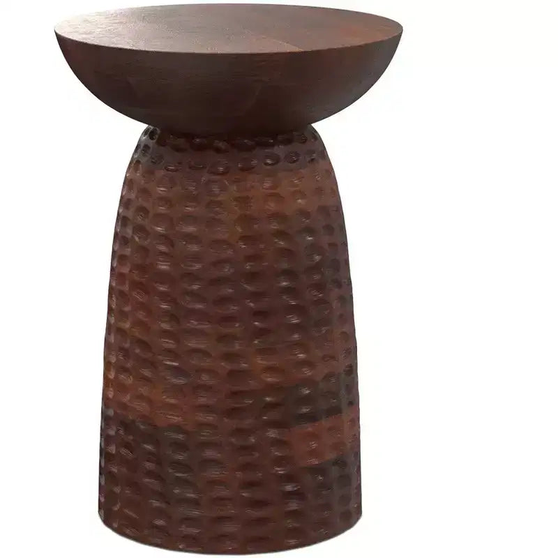 Tavolino alto in legno massello di mango, larghezza 40 cm