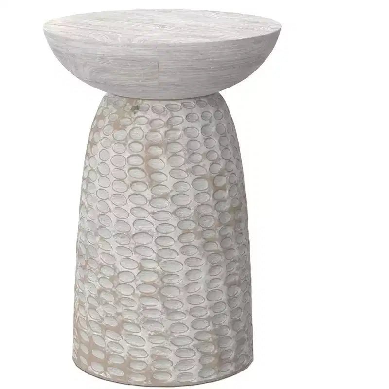 Tavolino alto in legno massello di mango, larghezza 40 cm