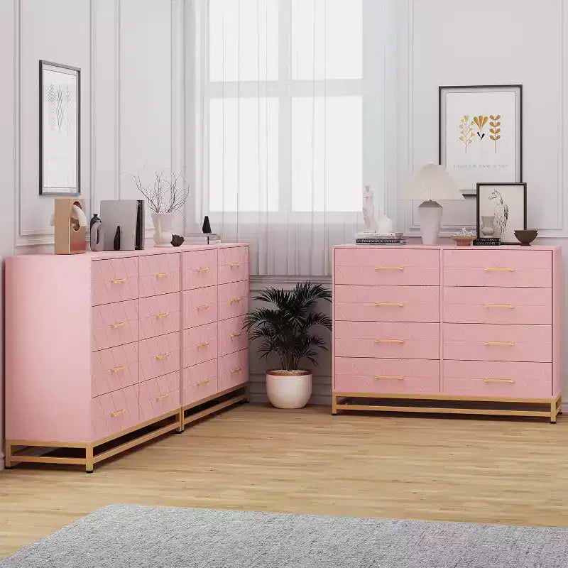 Cassettiera alta moderna in legno a 8 cassetti