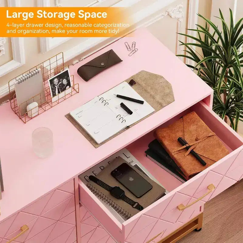 Cassettiera alta moderna in legno a 8 cassetti