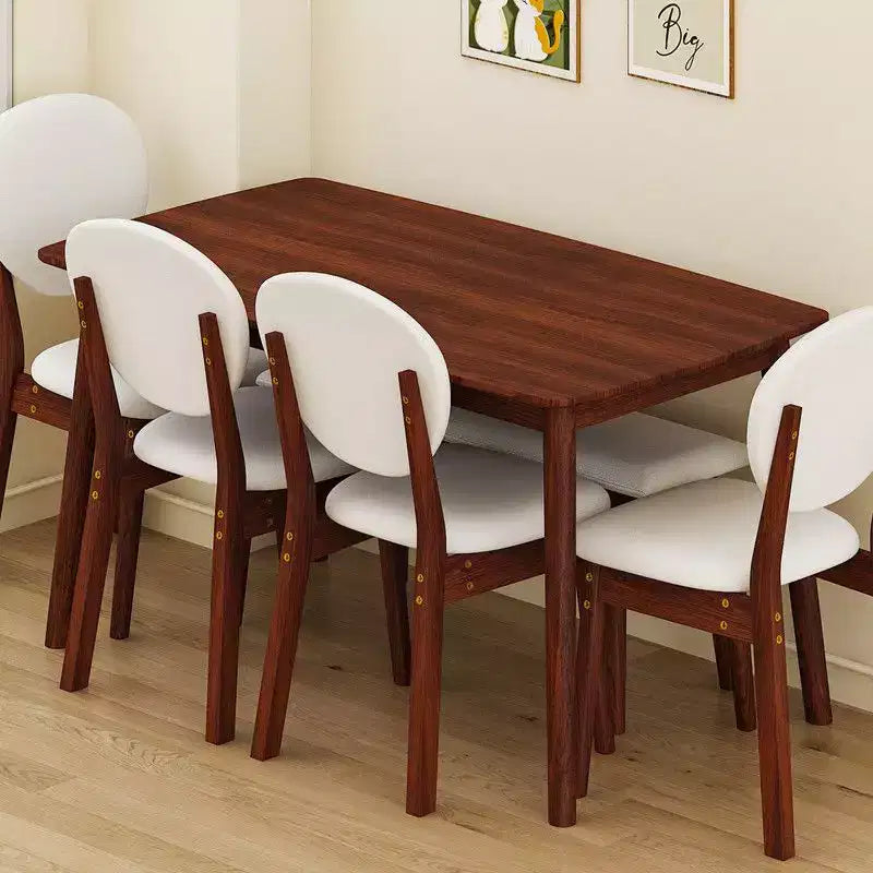 Set da Pranzo da 119 cm per 6 Persone – Legno e Metallo