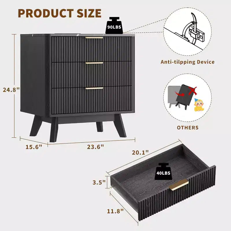 Set di 2 Comodini Canettati da 60 cm – Tavolini da Notte per Camera da Letto