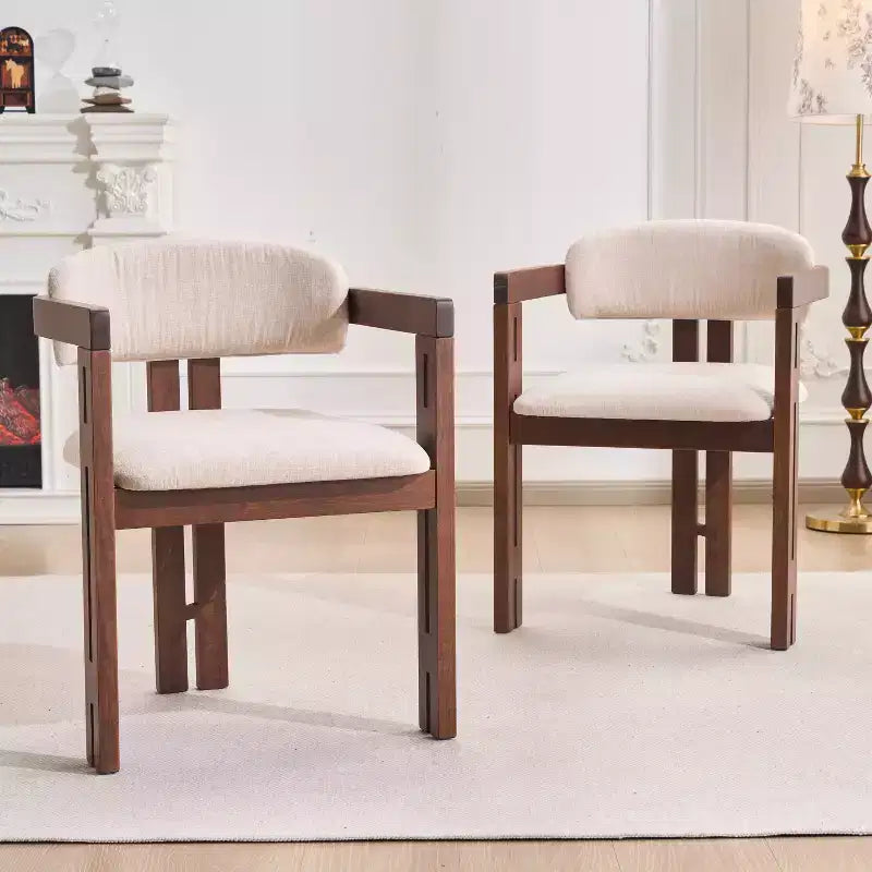 Christopher Knight Home Zane Sedie da Pranzo Imbottite Moderne in Legno di Gomma con Schienale Luigi (Set da 2)