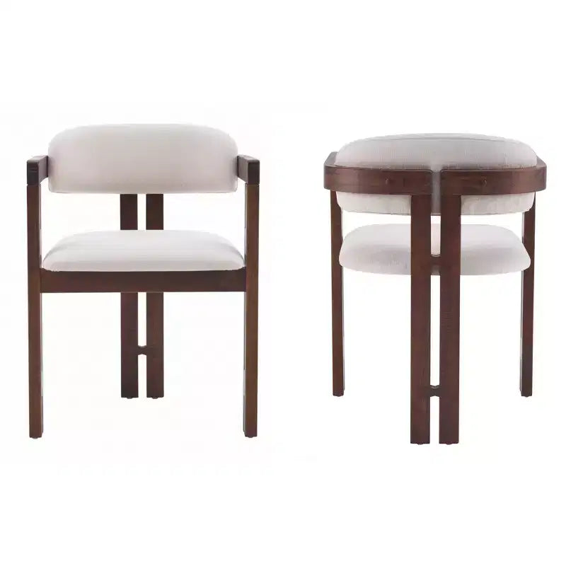 Christopher Knight Home Zane Sedie da Pranzo Imbottite Moderne in Legno di Gomma con Schienale Luigi (Set da 2)