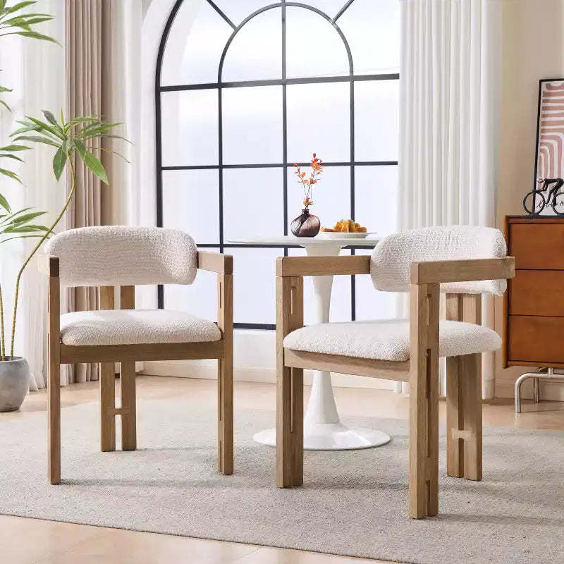 Christopher Knight Home Zane Sedie da Pranzo Imbottite Moderne in Legno di Gomma con Schienale Luigi (Set da 2)