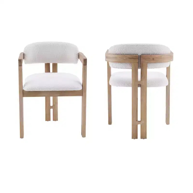 Christopher Knight Home Zane Sedie da Pranzo Imbottite Moderne in Legno di Gomma con Schienale Luigi (Set da 2)