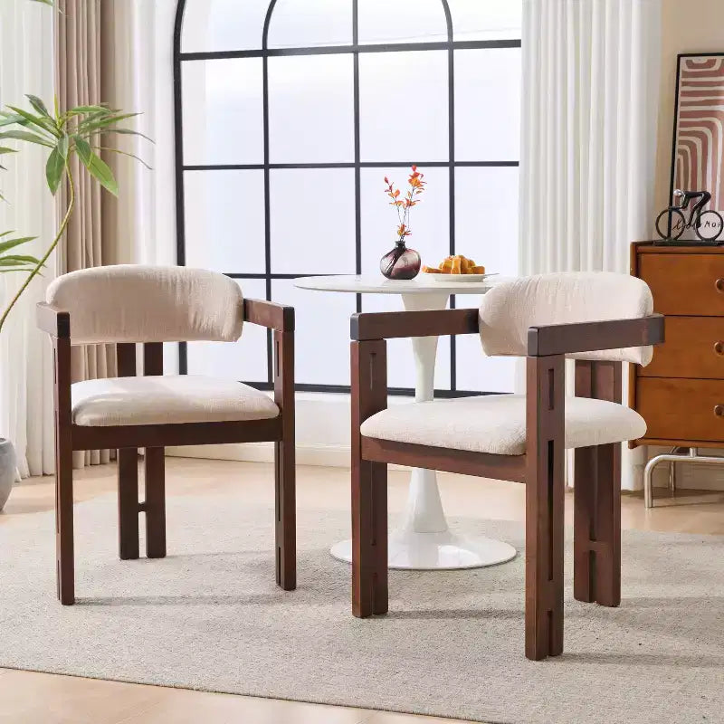 Christopher Knight Home Zane Sedie da Pranzo Imbottite Moderne in Legno di Gomma con Schienale Luigi (Set da 2)