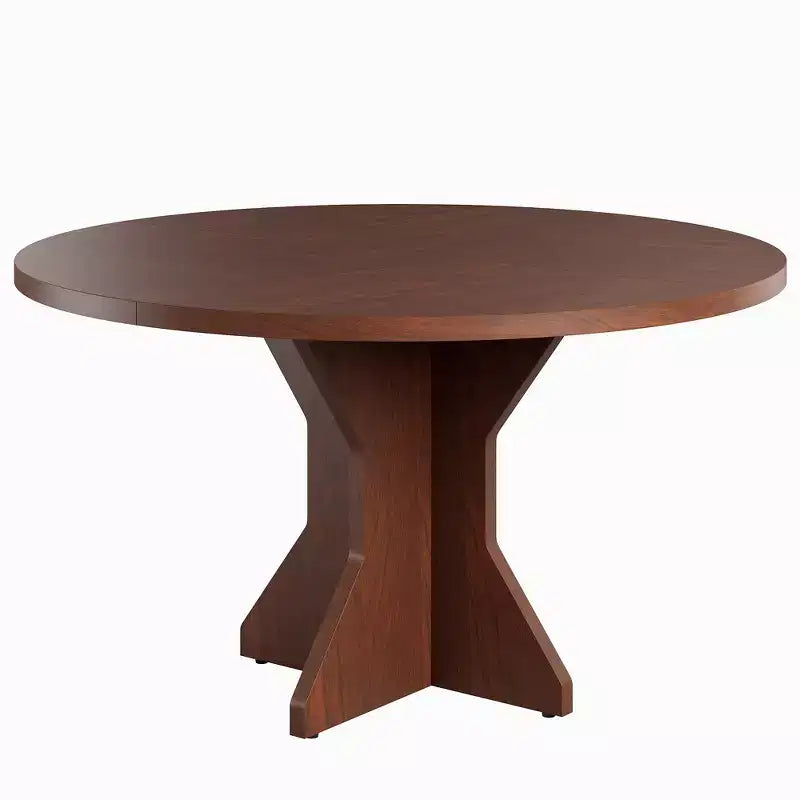Tavolo da pranzo moderno rotondo da 47 pollici per 4-6 persone, base a piedistallo robusta, design contemporaneo, salvaspazio per appartamento, soggiorno, cucina