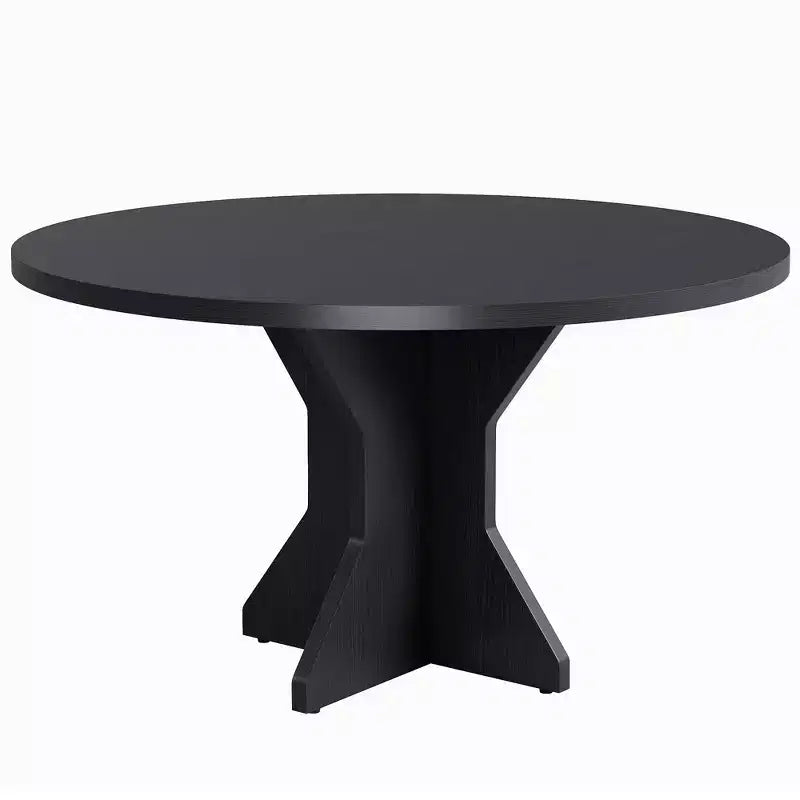 Tavolo da pranzo moderno rotondo da 47 pollici per 4-6 persone, base a piedistallo robusta, design contemporaneo, salvaspazio per appartamento, soggiorno, cucina