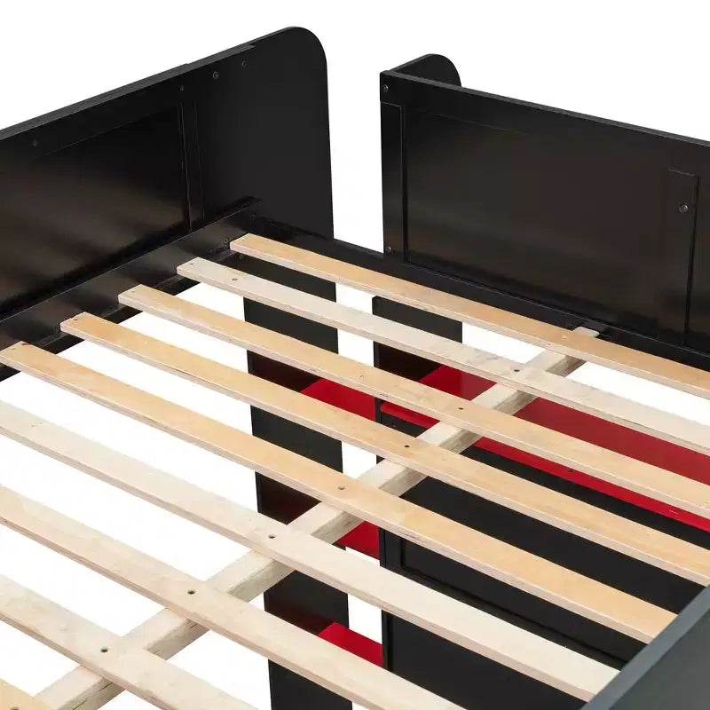 Letto a soppalco full-size con scrivania regolabile illuminata