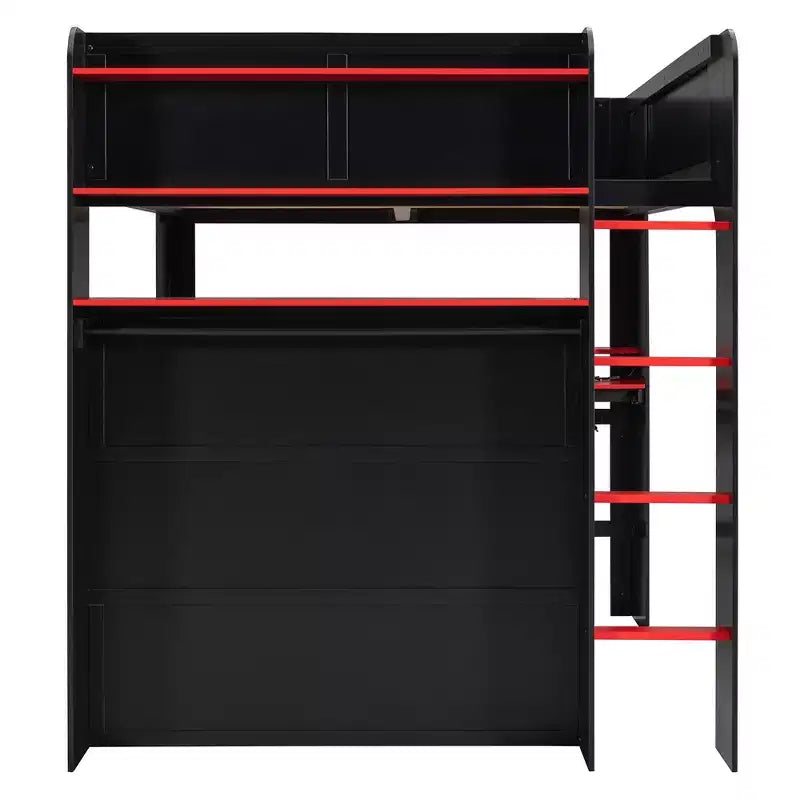 Letto a soppalco full-size con scrivania regolabile illuminata