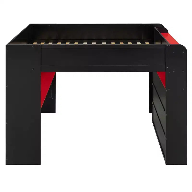 Letto a soppalco full-size con scrivania regolabile illuminata