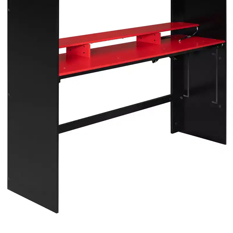 Letto a soppalco full-size con scrivania regolabile illuminata