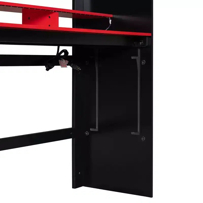 Letto a soppalco full-size con scrivania regolabile illuminata
