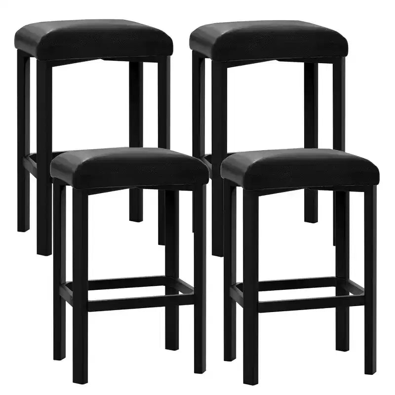 24 Sgabelli da bar con rivestimento in pelle PU spessa 5 cm per isola cucina, bancone bar