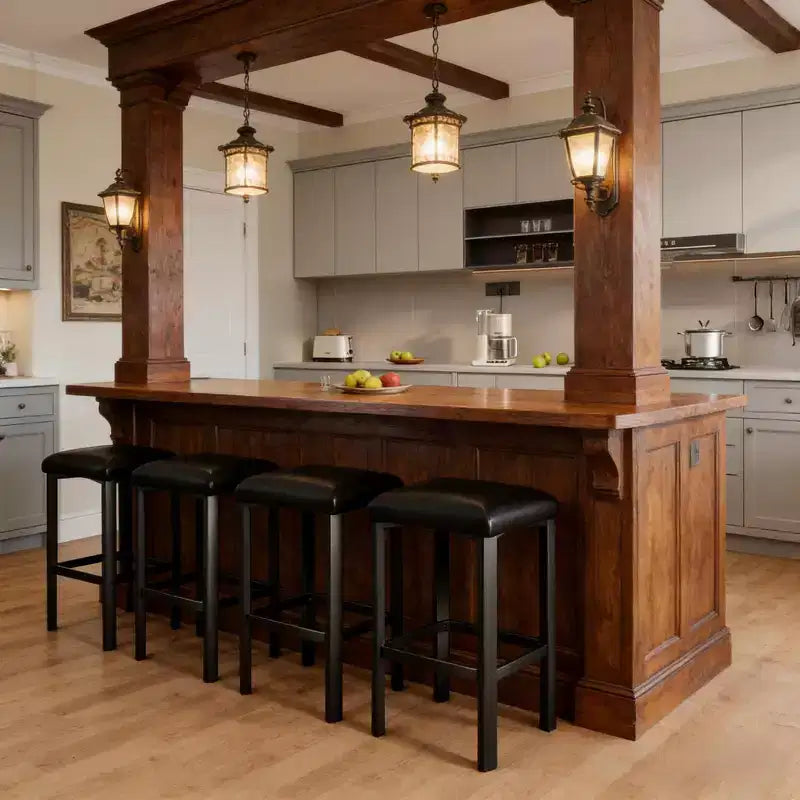 24 Sgabelli da bar con rivestimento in pelle PU spessa 5 cm per isola cucina, bancone bar