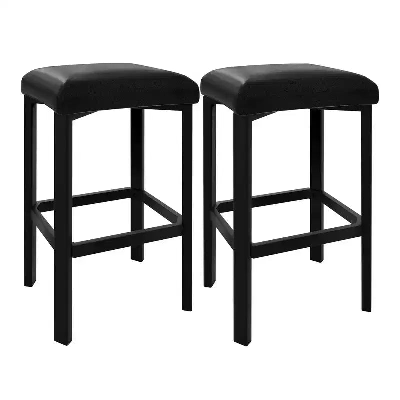 24 Sgabelli da bar con rivestimento in pelle PU spessa 5 cm per isola cucina, bancone bar