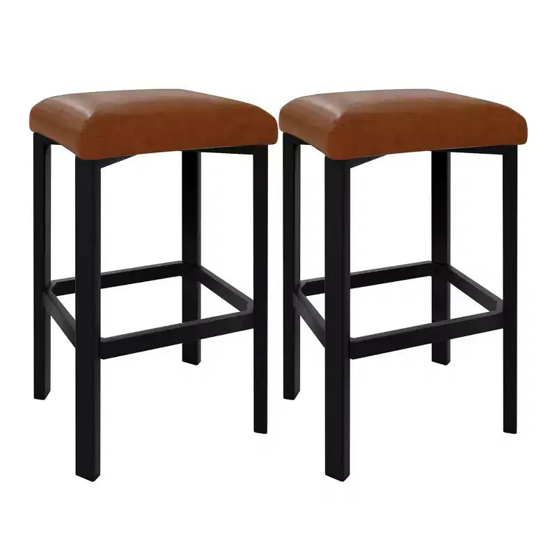 24 Sgabelli da bar con rivestimento in pelle PU spessa 5 cm per isola cucina, bancone bar