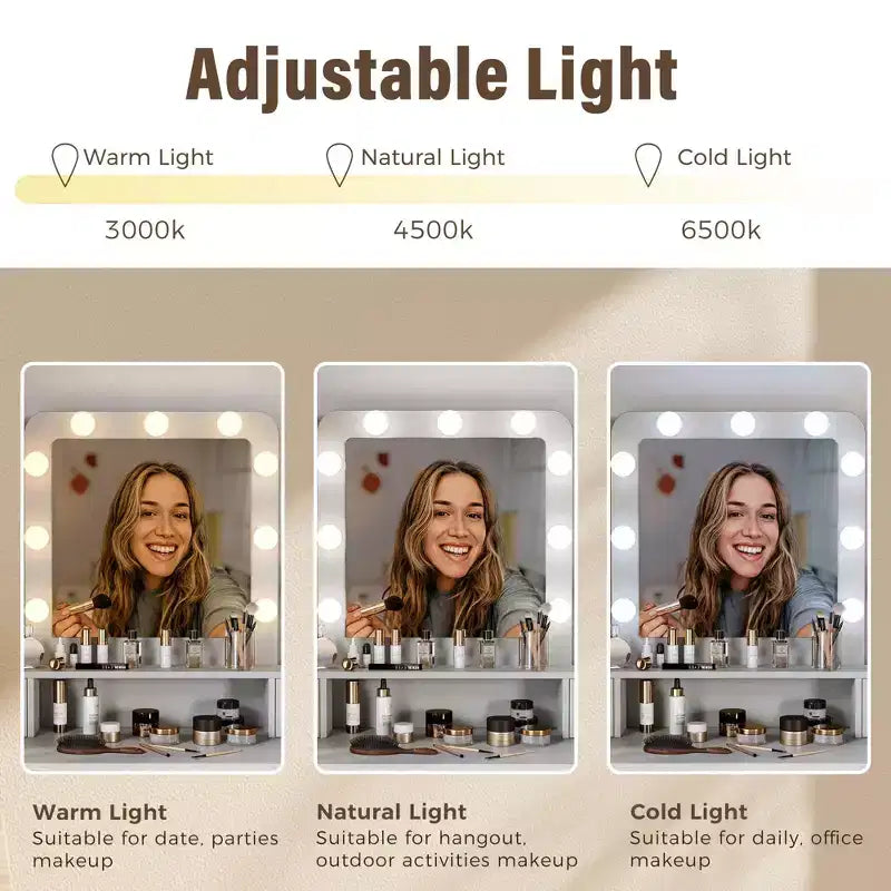 Toeletta con specchio illuminato – LED dimmerabili a 3 colori