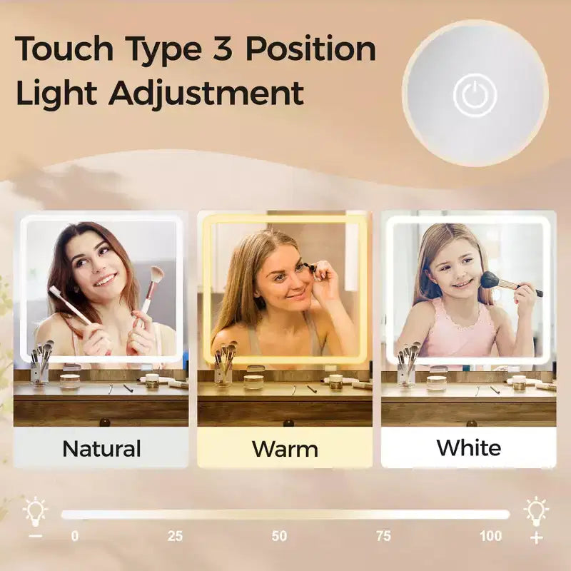 Toeletta con specchio illuminato – LED dimmerabili a 3 colori