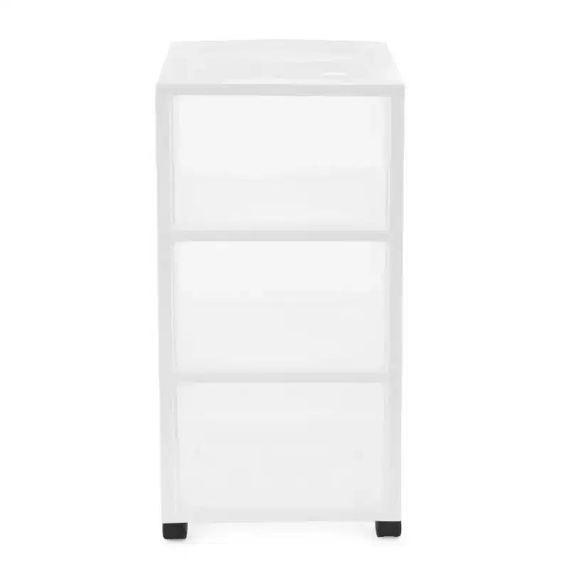 Carrello Portatutto a 3 Cassetti con Rotelle in Plastica – Organizzatore Classico