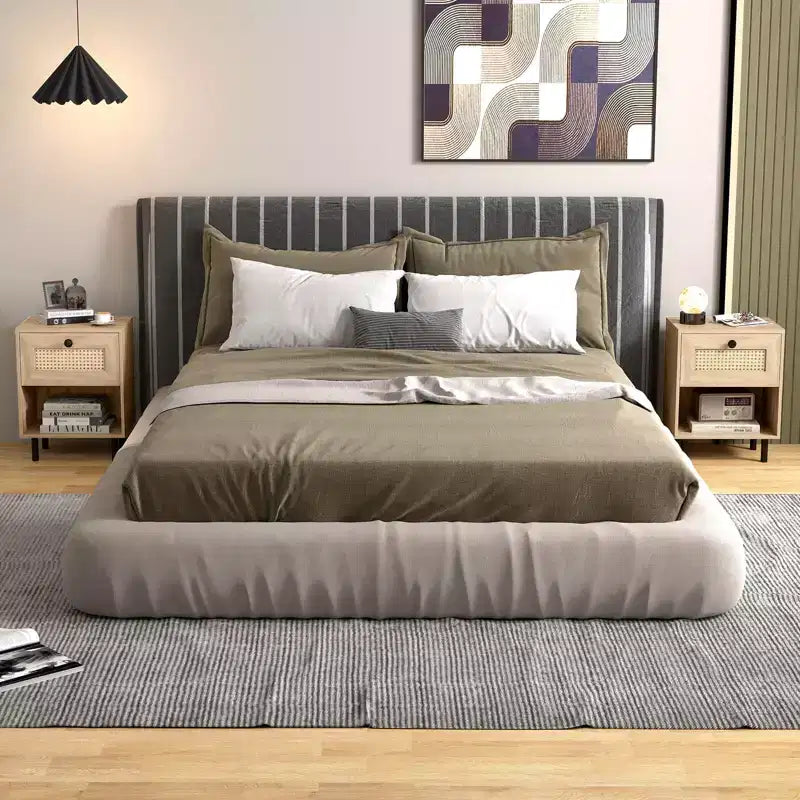 Comodino Bohemien in Rattan – Tavolino Intrecciato (Set da 1/2)