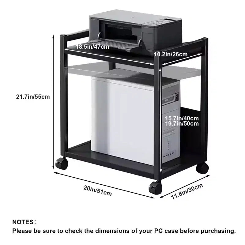 Supporto per torre PC, carrello porta CPU regolabile con ruote bloccabili, carrello per computer in metallo