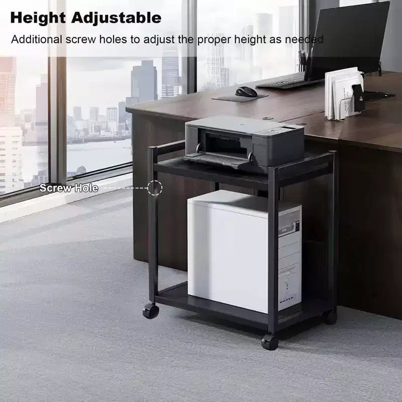 Supporto per torre PC, carrello porta CPU regolabile con ruote bloccabili, carrello per computer in metallo