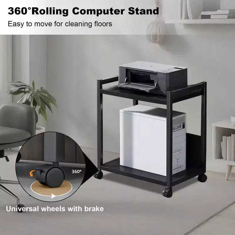 Supporto per torre PC, carrello porta CPU regolabile con ruote bloccabili, carrello per computer in metallo