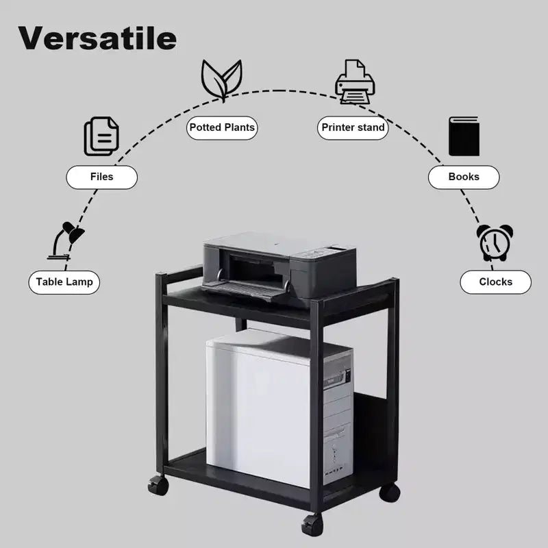 Supporto per torre PC, carrello porta CPU regolabile con ruote bloccabili, carrello per computer in metallo