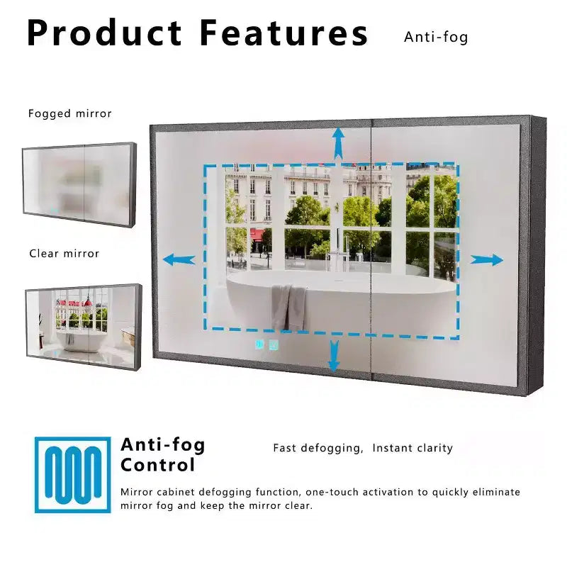 Mobiletto da bagno a parete con specchio 39,3x23,6