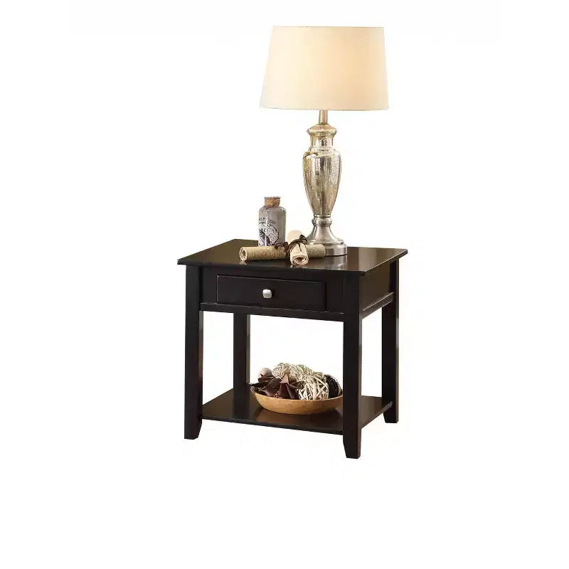 Tavolino quadrato nero da 55 cm – Legno lavorato