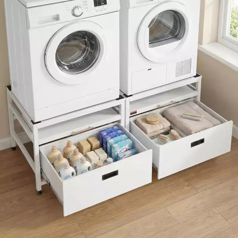 Base per lavatrice e asciugatrice con cassetto portaoggetti